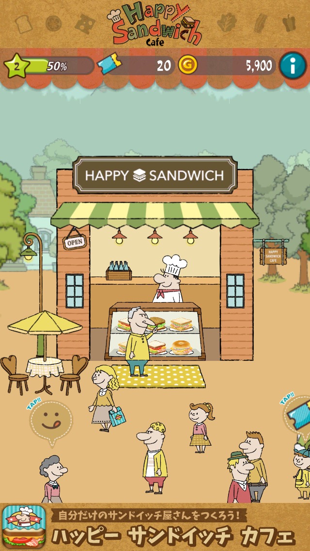 Happy Sandwich Cafe 絵本のような雰囲気のサンドイッチ屋さん経営ゲームアプリが登場 Ios版 Android版共にリリース Boom App Games