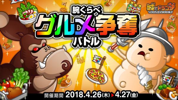 『城とドラゴン』- 「腕くらべグルメ争奪バトル」を開催!バトルに勝利すると報酬として豪華アイテムを入手可能。