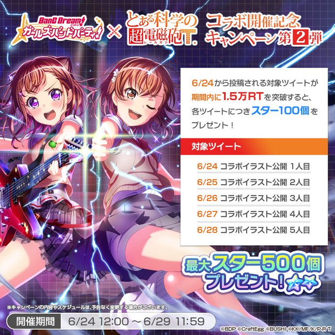 バンドリ ガルパ 新たなコラボカバー楽曲 Level5 Judgelight 登場 超電磁砲t とのキャンペーン第2弾も開催予定 Boom App Games