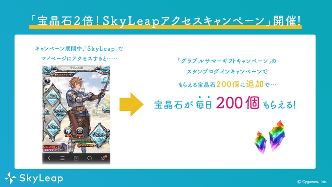 グラブル Skyleap 1周年 追加で毎日 宝晶石 200個がもらえるアクセスキャンペーンなどが開催中 Boom App Games