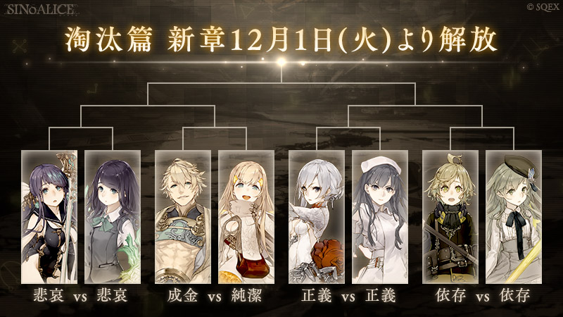 Sinoalice 淘汰篇の新章 悲哀vs悲哀 成金vs純潔 解放 魔晶石100個のプレゼントや各種キャンペーン実施中 Boom App Games