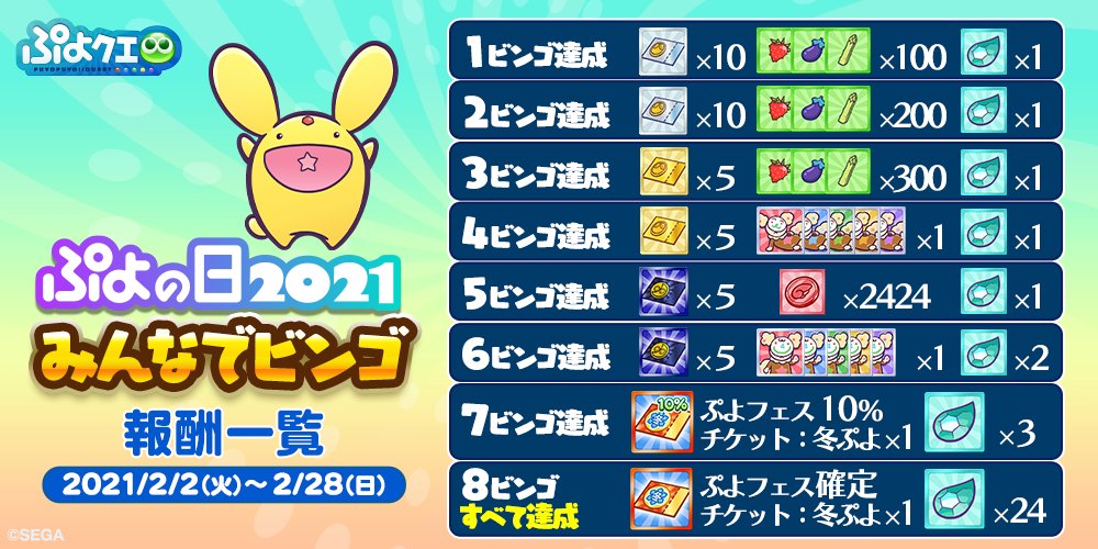 ぷよぷよ クエスト 魔導石 を毎日もらえるログインボーナスや合計768個の ぷよ野菜 をもらえるスペシャルプレゼントなどが実施中 Boom App Games